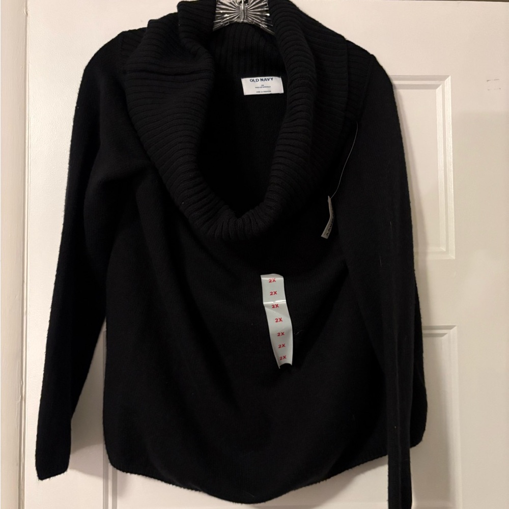Old Navy Black Off-the-Shoulder Cowl Neck Sweater